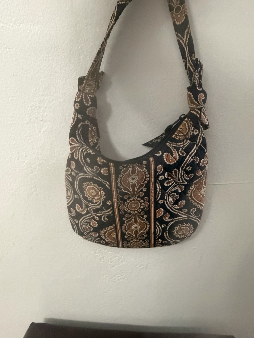 Vera Bradley Black and Brown Paisley Shoulder Bag